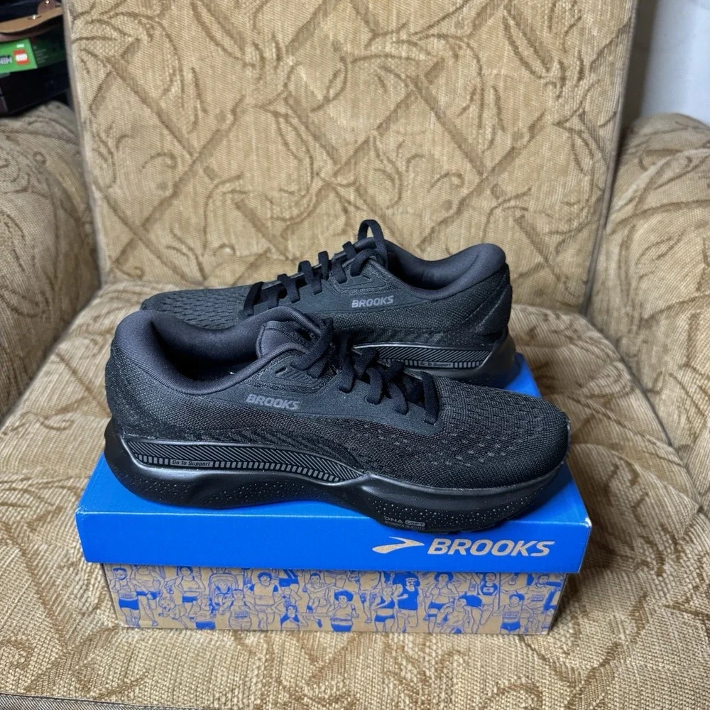 Brooks Women's Adrenaline GTS 24 Road-Running Shoes Black/Black/Ebony‎ Size 6B - Picture 2 of 9